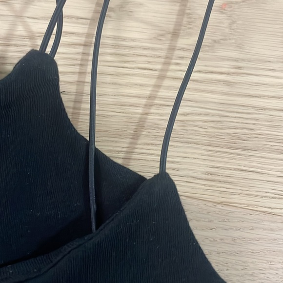 Zara Cotton Spandex Black Spaghetti Strap Top in Medium - Picture 4 of 5
